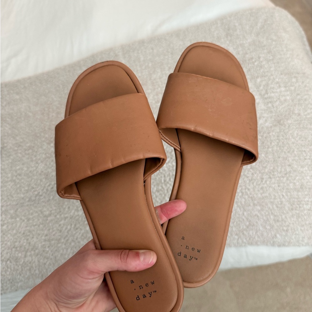 A New Day Brown Women's Slide Sandals